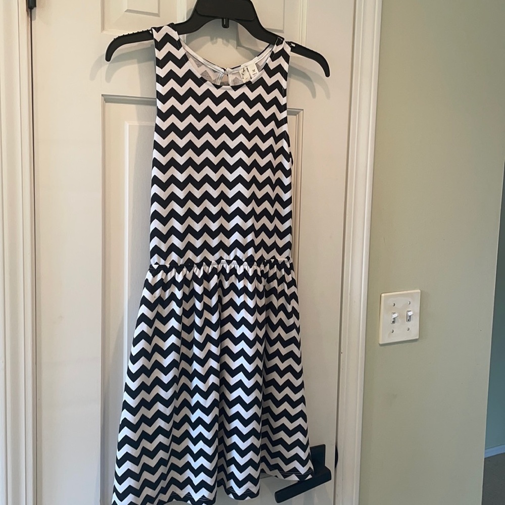 Chevron Dress with Cutout Back